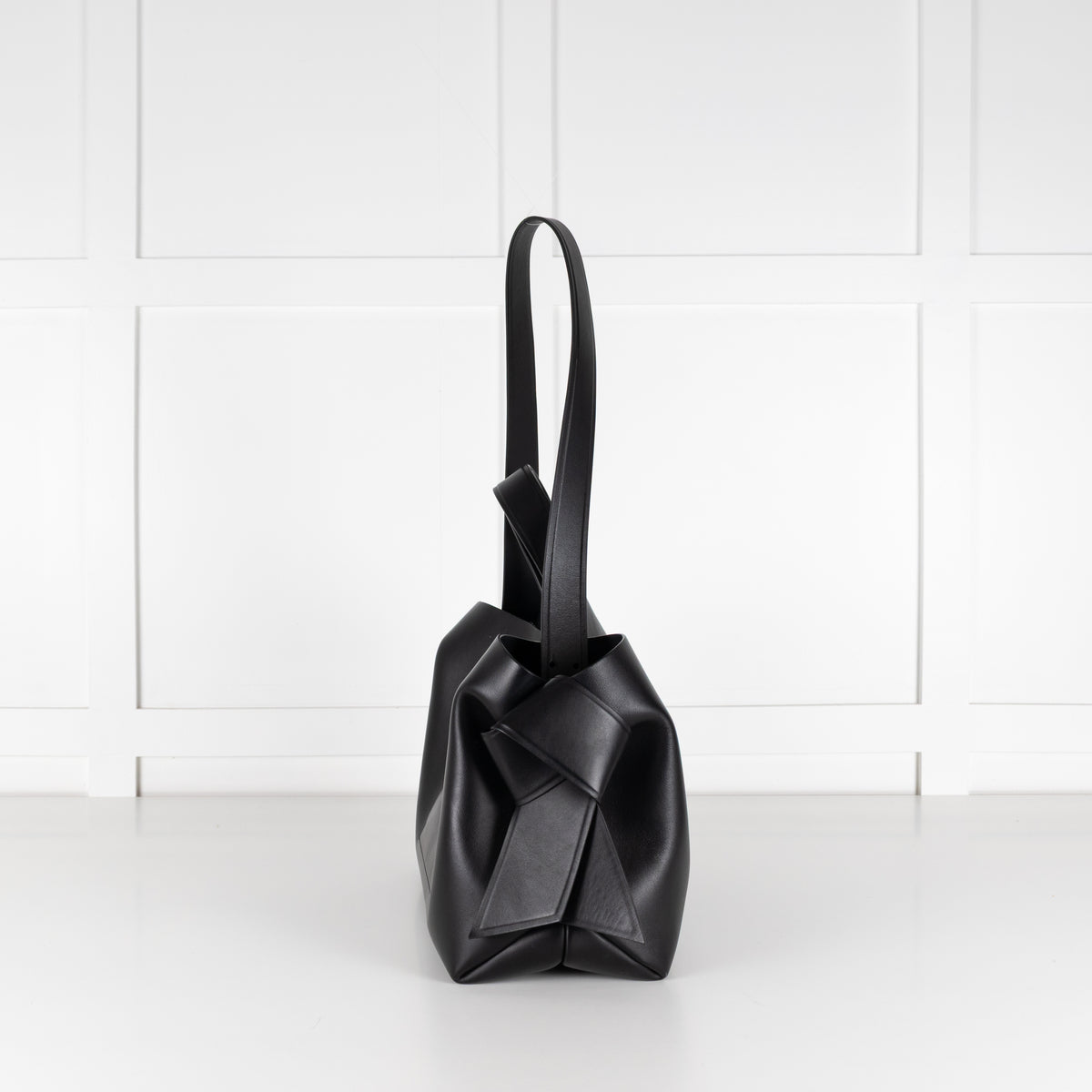 Acne Studios Black Leather Musubi Knot Tote