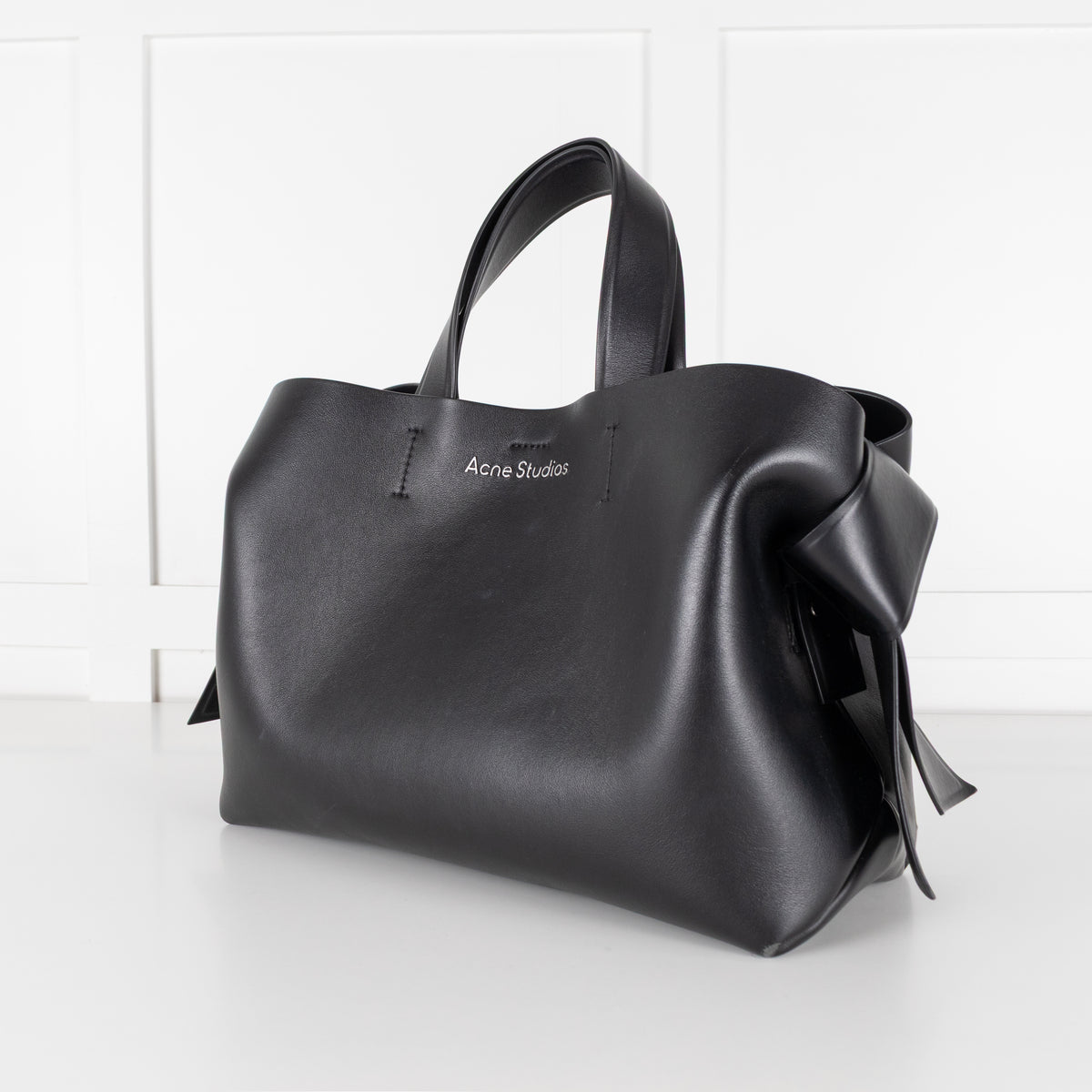 Acne Studios Black Leather Musubi Knot Tote