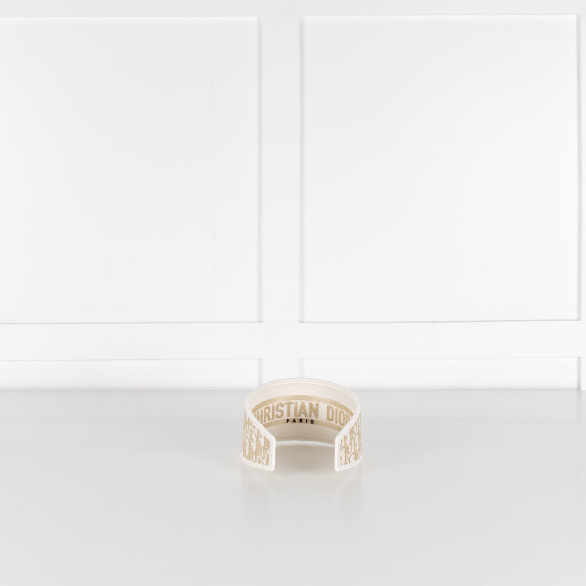 Dior Oblique White and Gold Wide Headband