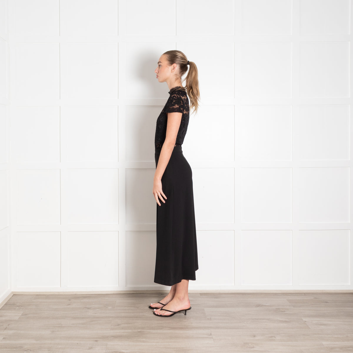 Alice and Olivia Black Lace Bodice Jumpsuit