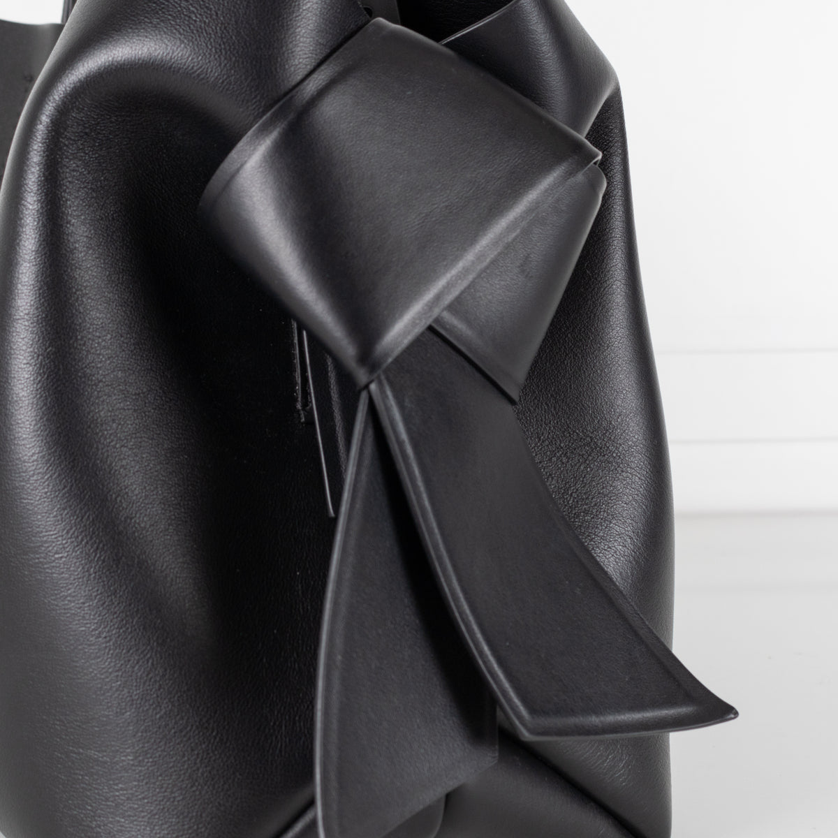 Acne Studios Black Leather Musubi Knot Tote