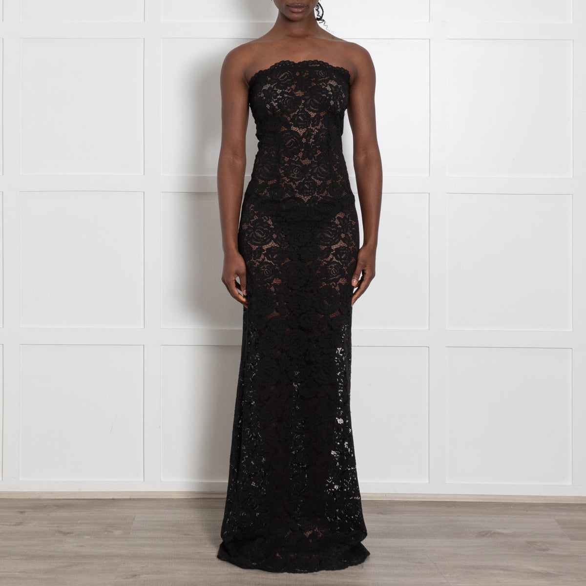 Hyphen Studio Black Lace Dress With Detachable Straps