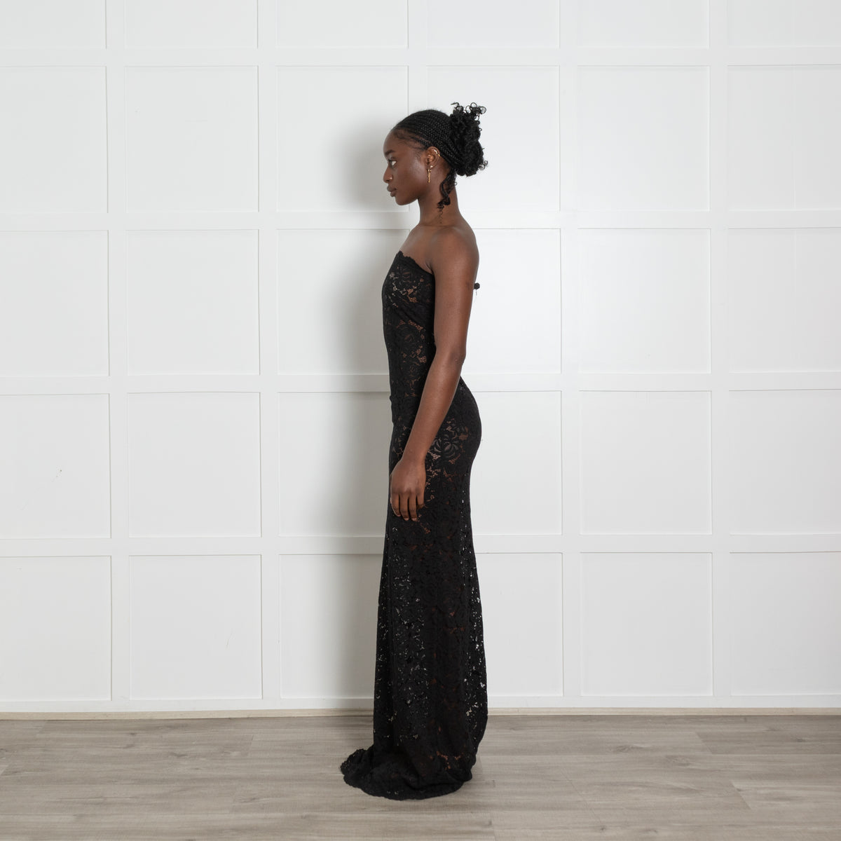 Hyphen Studio Black Lace Dress With Detachable Straps