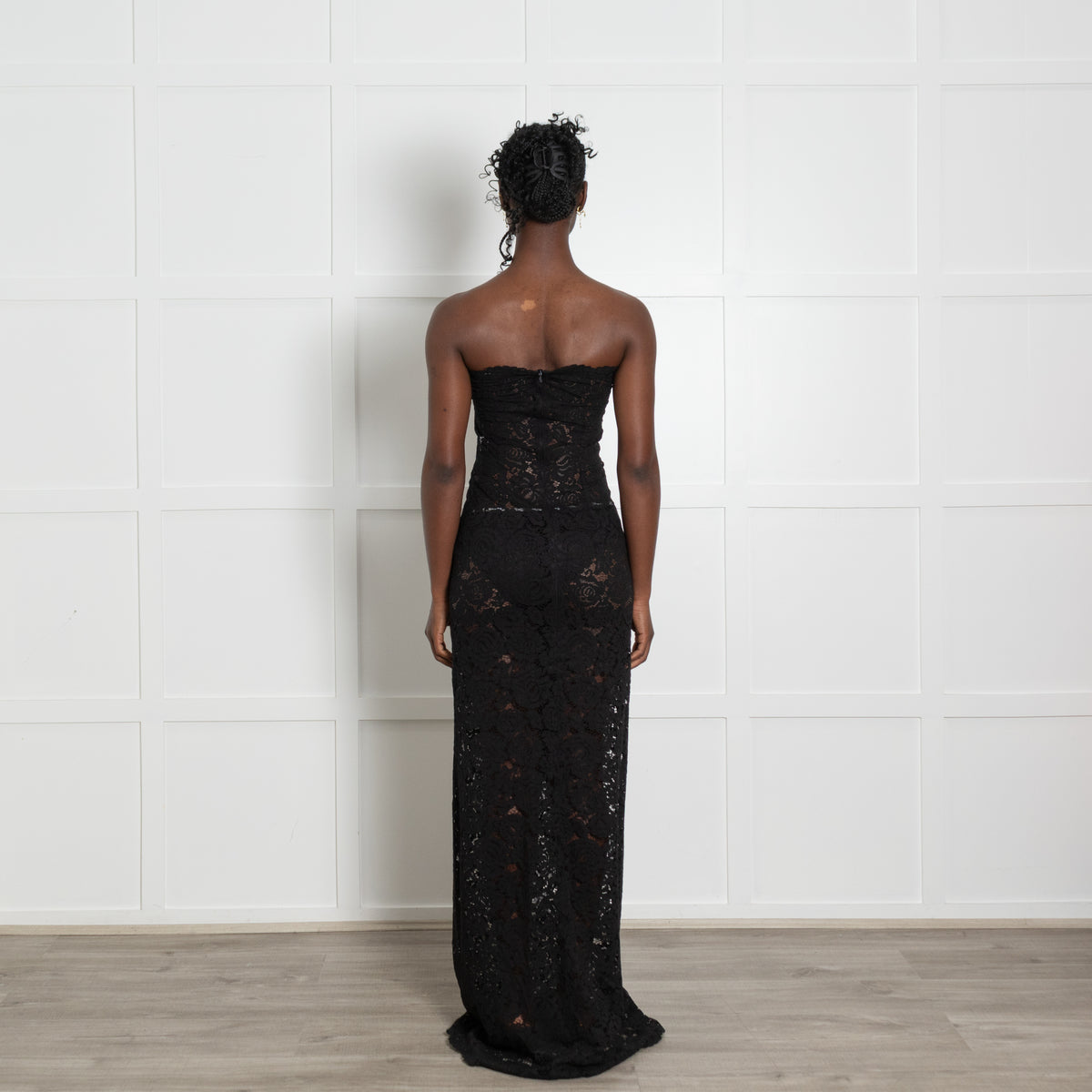 Hyphen Studio Black Lace Dress With Detachable Straps