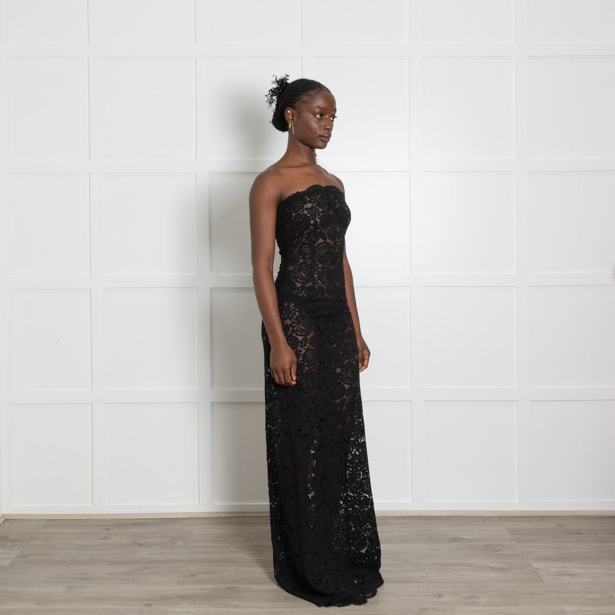 Hyphen Studio Black Lace Dress With Detachable Straps