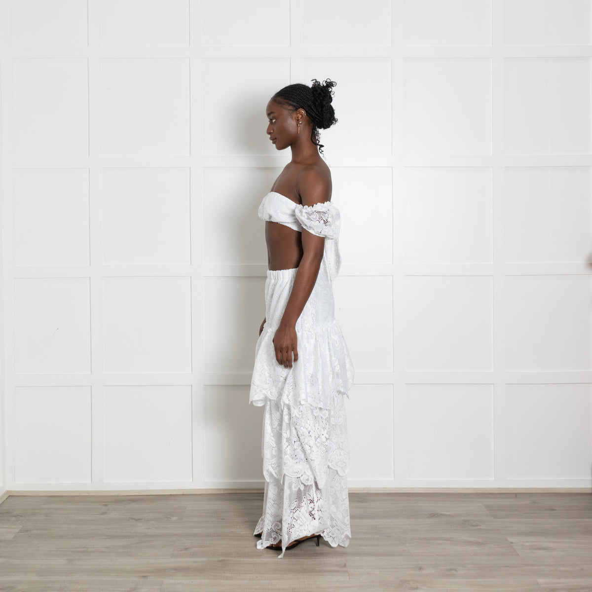 Bohemian Bond White Lace Tiered Maxi Skirt Plus Top