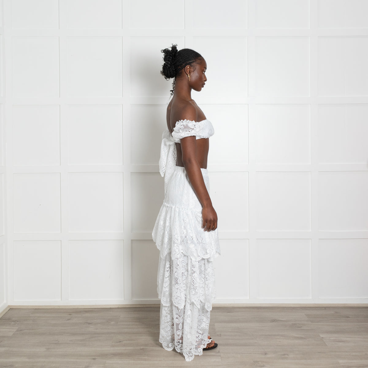 Bohemian Bond White Lace Tiered Maxi Skirt Plus Top