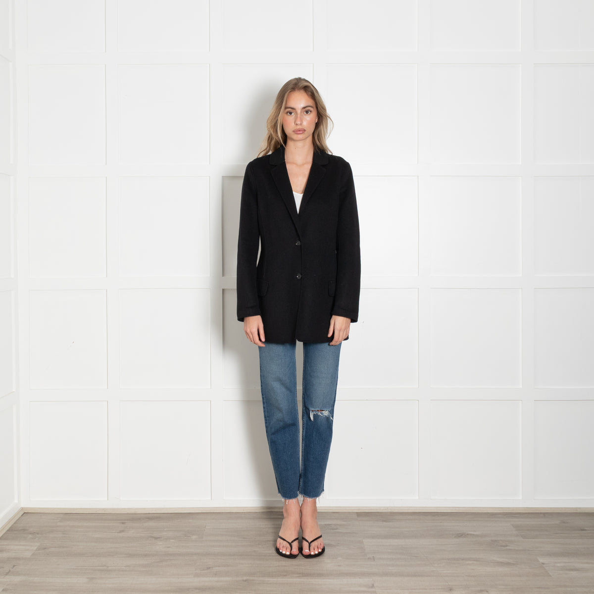 'S Max Mara Black Tailored Double Faced Jacket