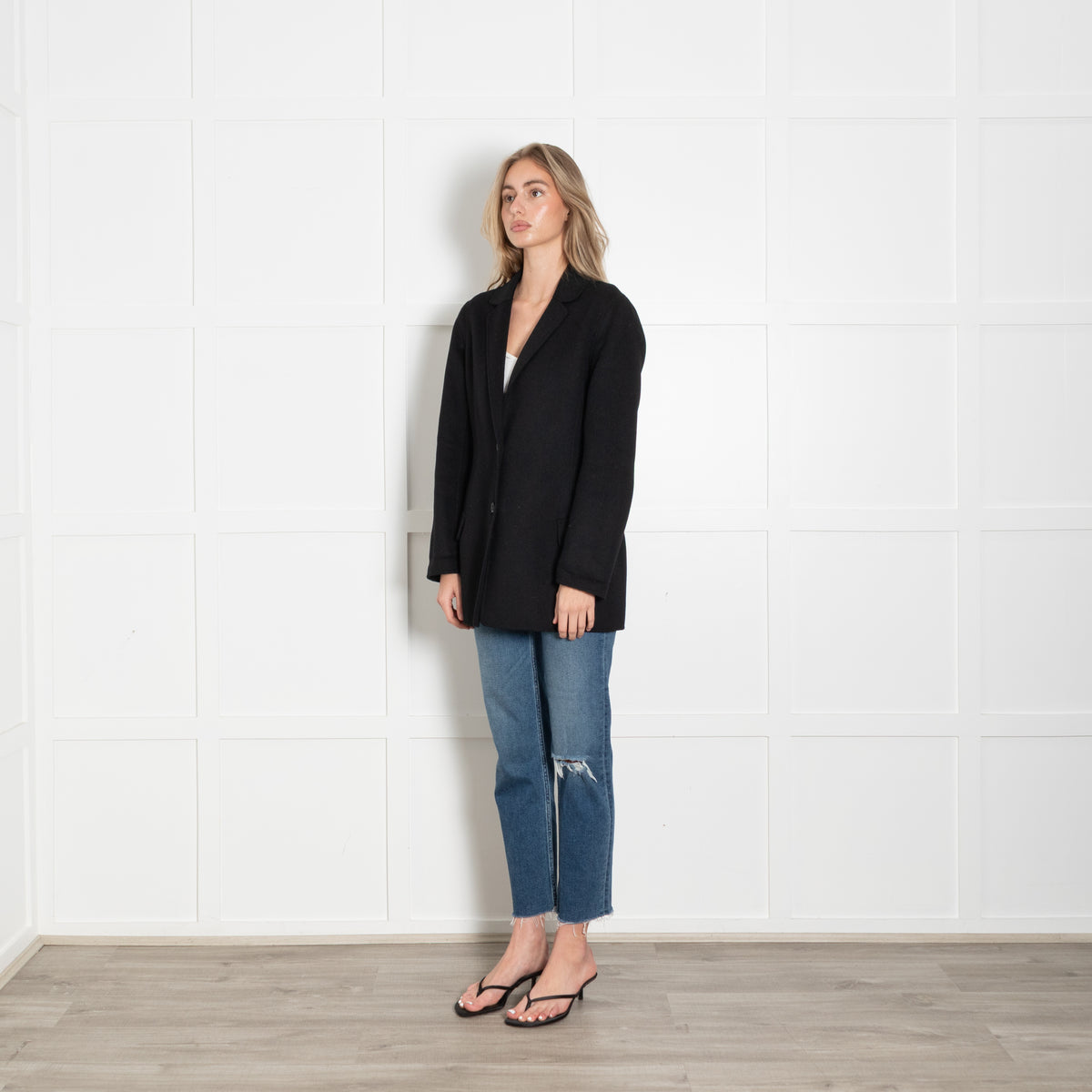 'S Max Mara Black Tailored Double Faced Jacket