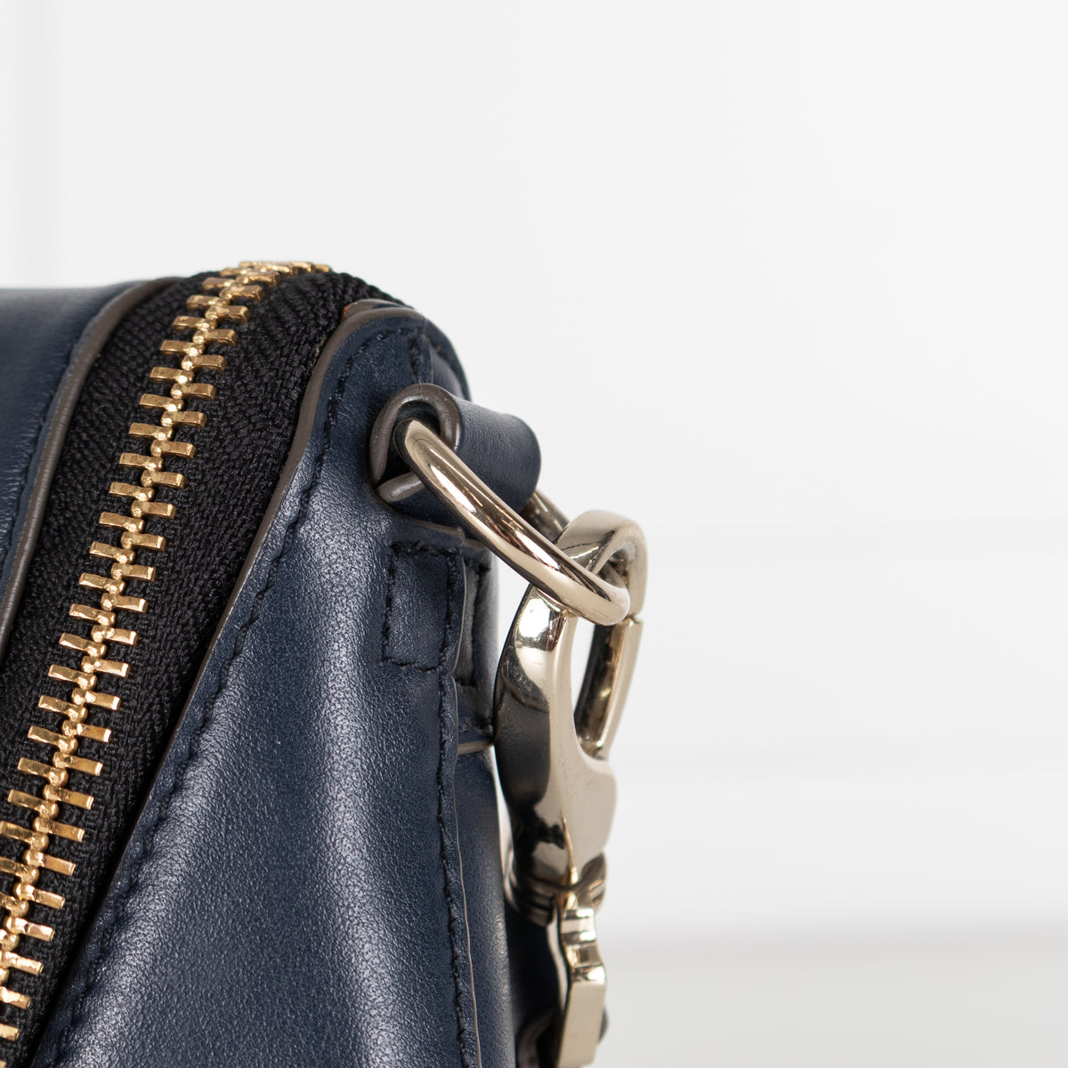 Anya Hindmarch Navy Blue Leather Maxi Zip Crossbody Bag