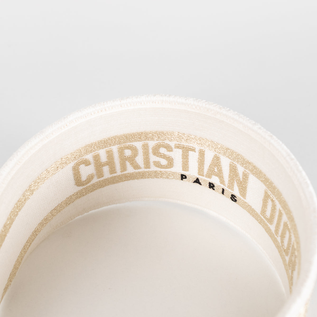 Dior Oblique White and Gold Wide Headband