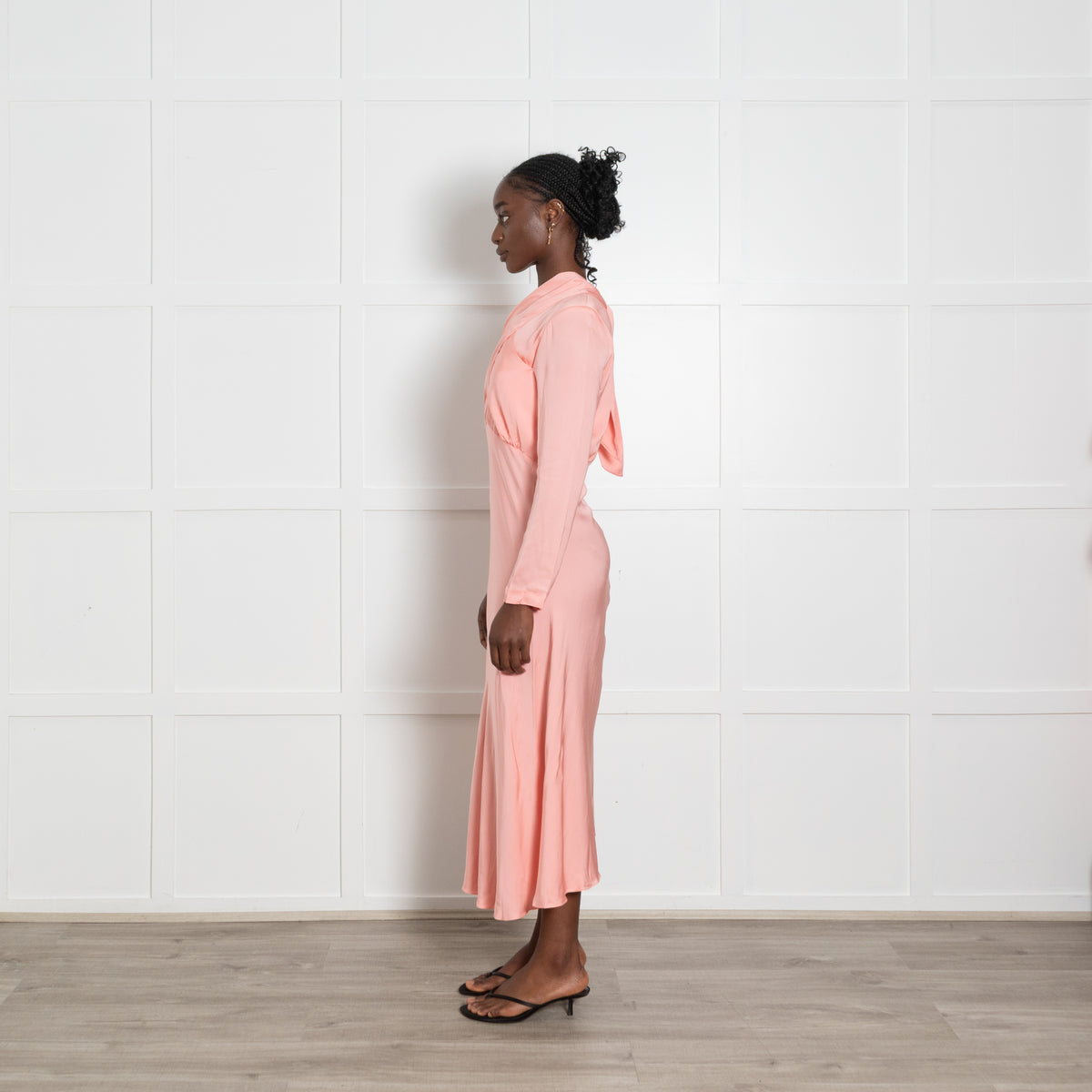 Sandro Salmon Pink Dress With Front Tie