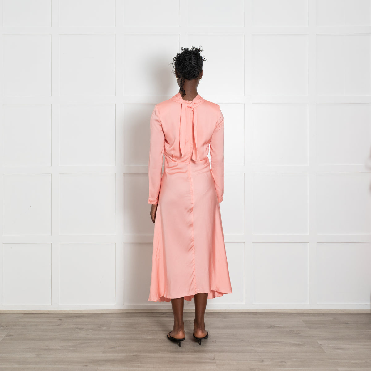 Sandro Salmon Pink Dress With Front Tie