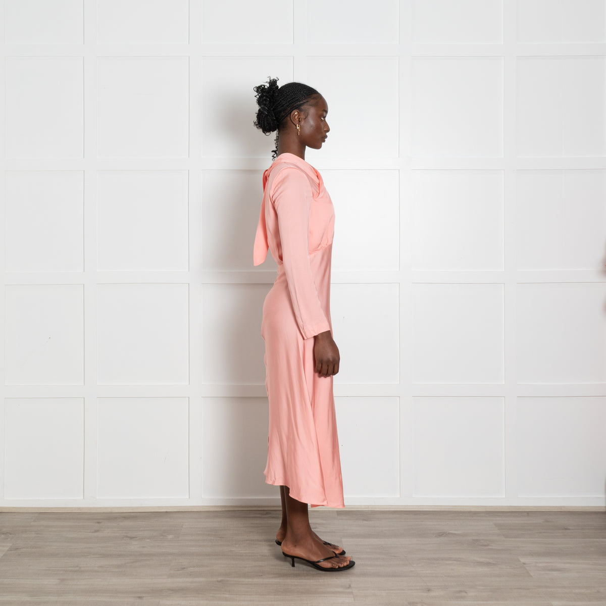 Sandro Salmon Pink Dress With Front Tie