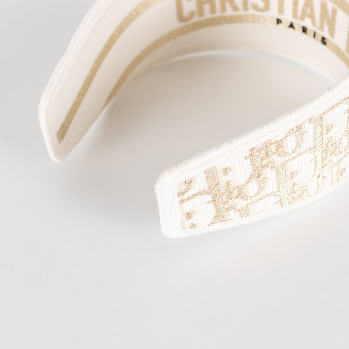 Dior Oblique White and Gold Wide Headband