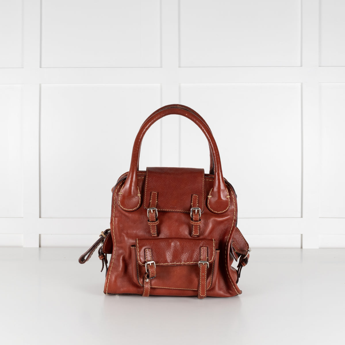 Chloe Brown Edith Leather Satchel Bag