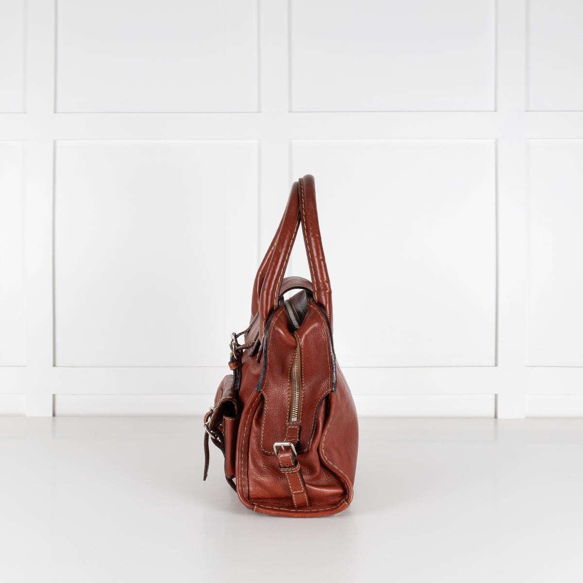 Chloe Brown Edith Leather Satchel Bag
