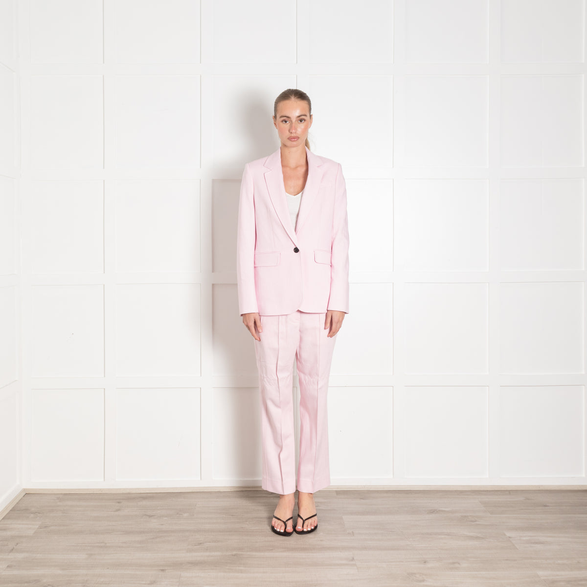 Me + Em Pale Pink Woven Blazer