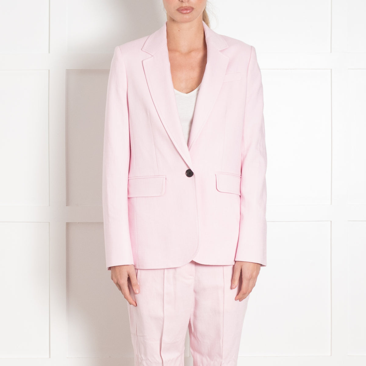 Me + Em Pale Pink Woven Blazer