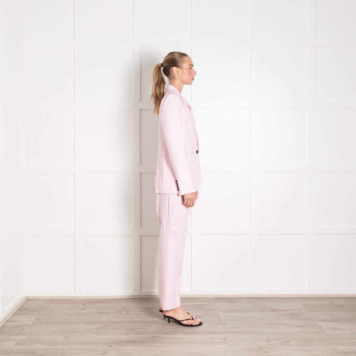 Me + Em Pale Pink Woven Blazer