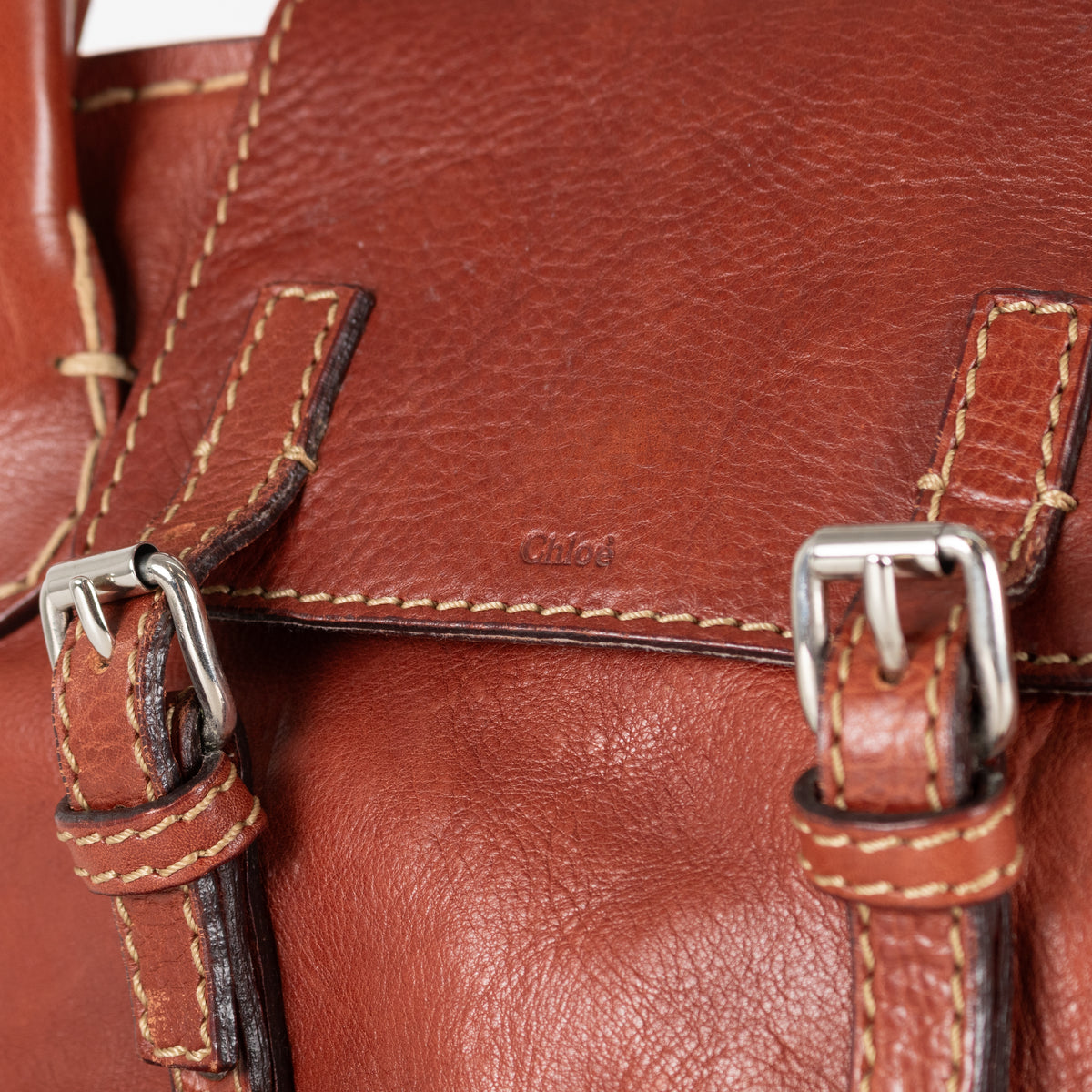 Chloe Brown Edith Leather Satchel Bag