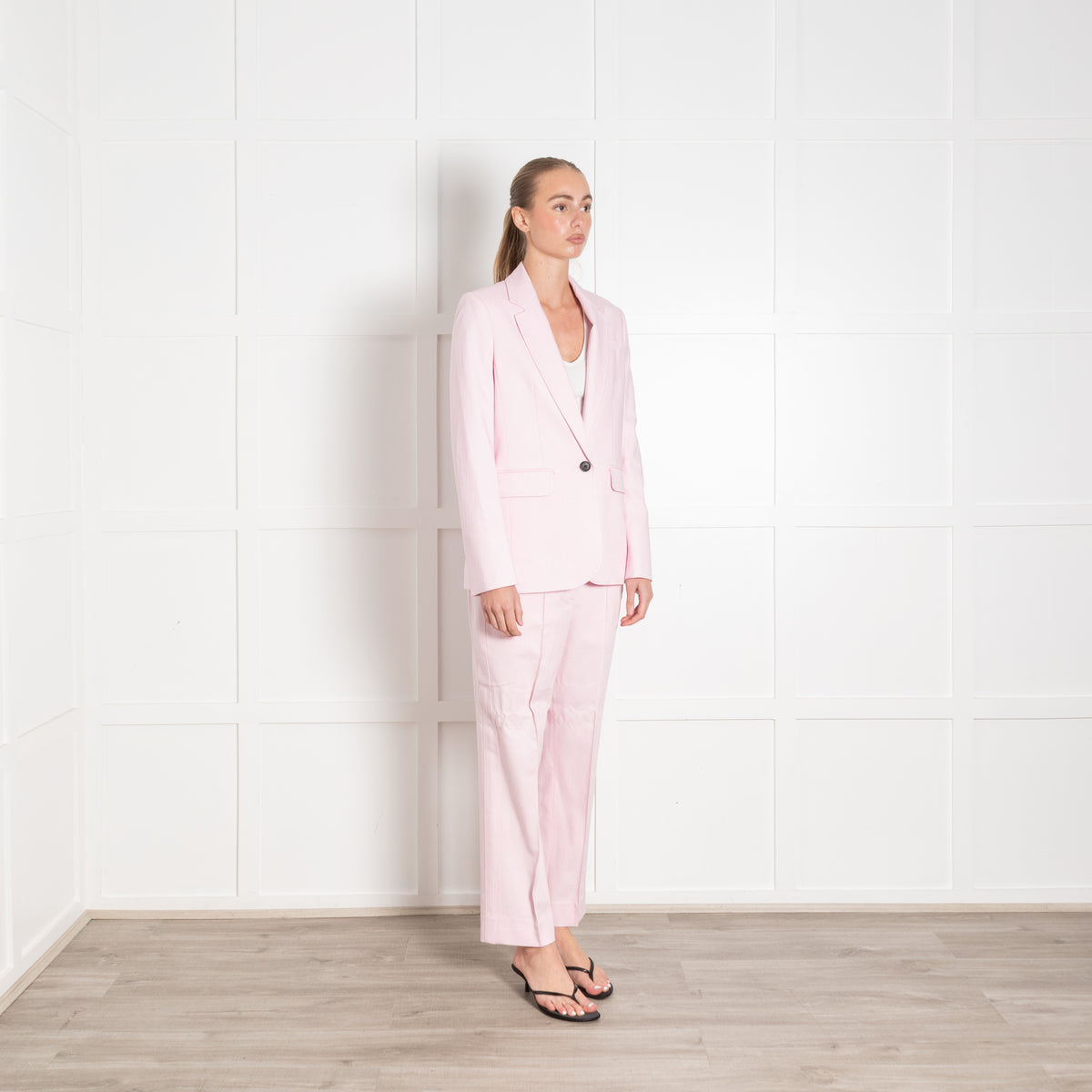 Me + Em Pale Pink Woven Blazer