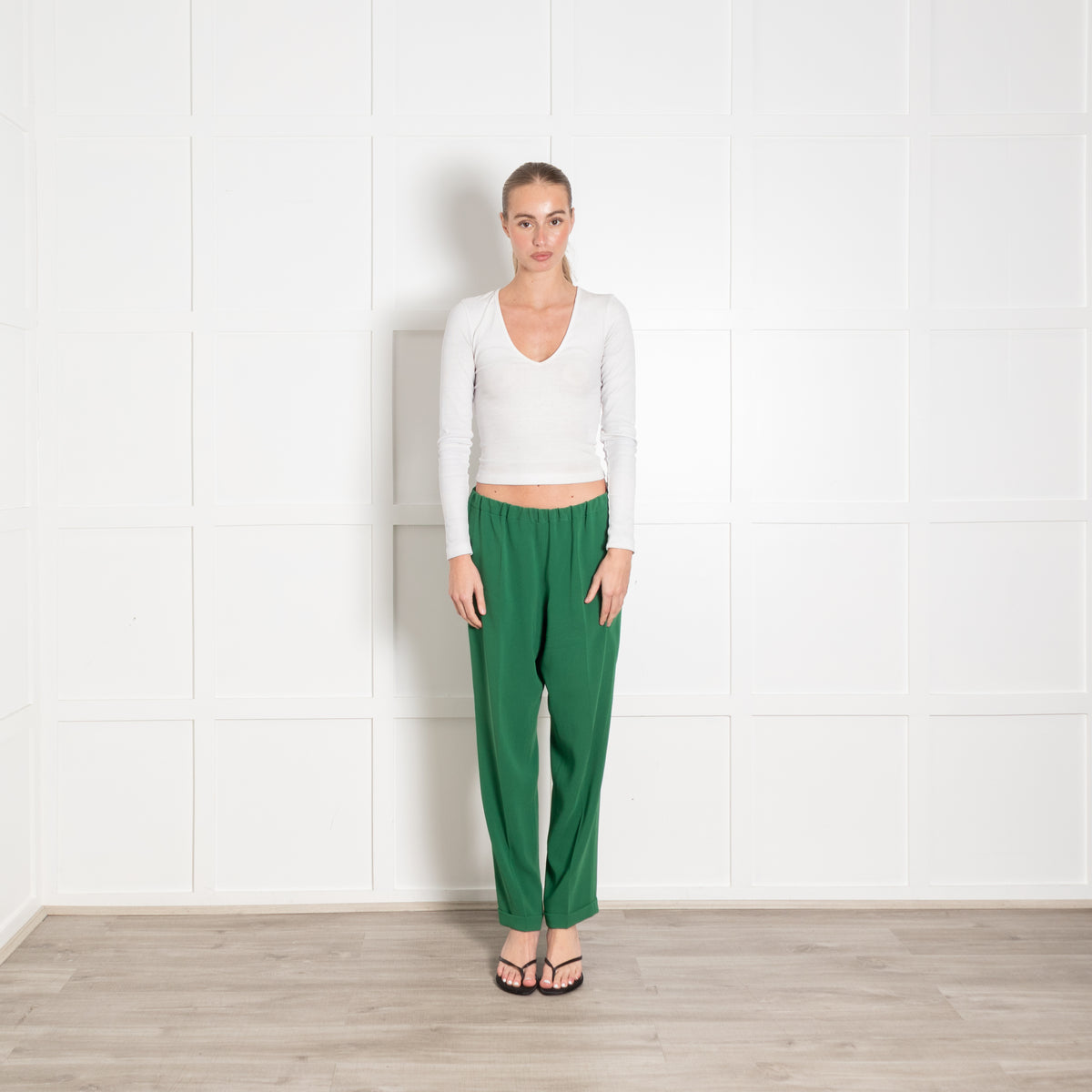 Alberto Biani Green Elasticated Waist Trousers