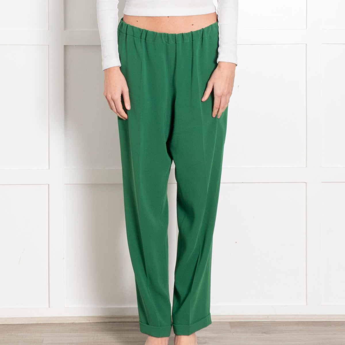 Alberto Biani Green Elasticated Waist Trousers