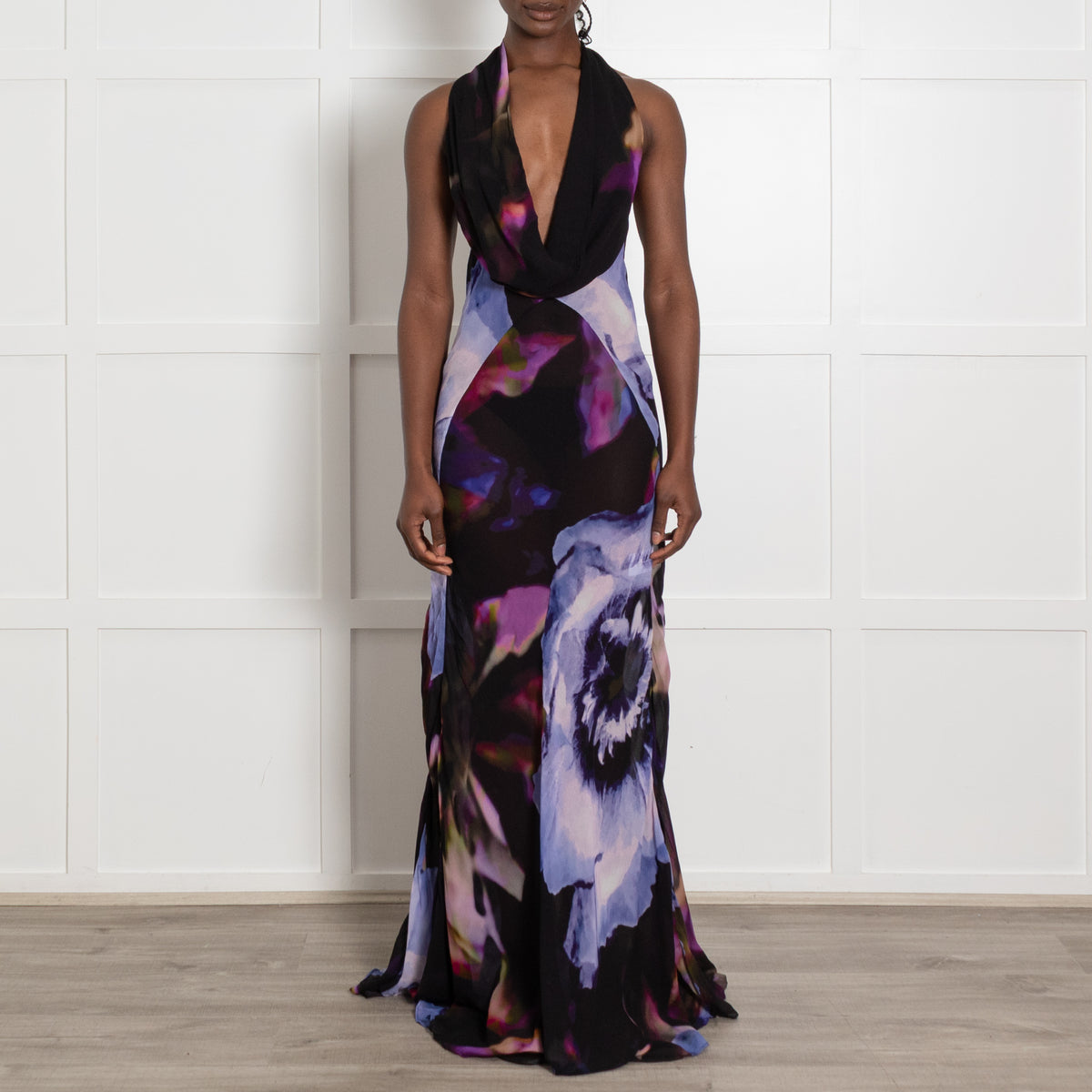 Rat & Boa Black And Purple Tie Dye Maxi Dress