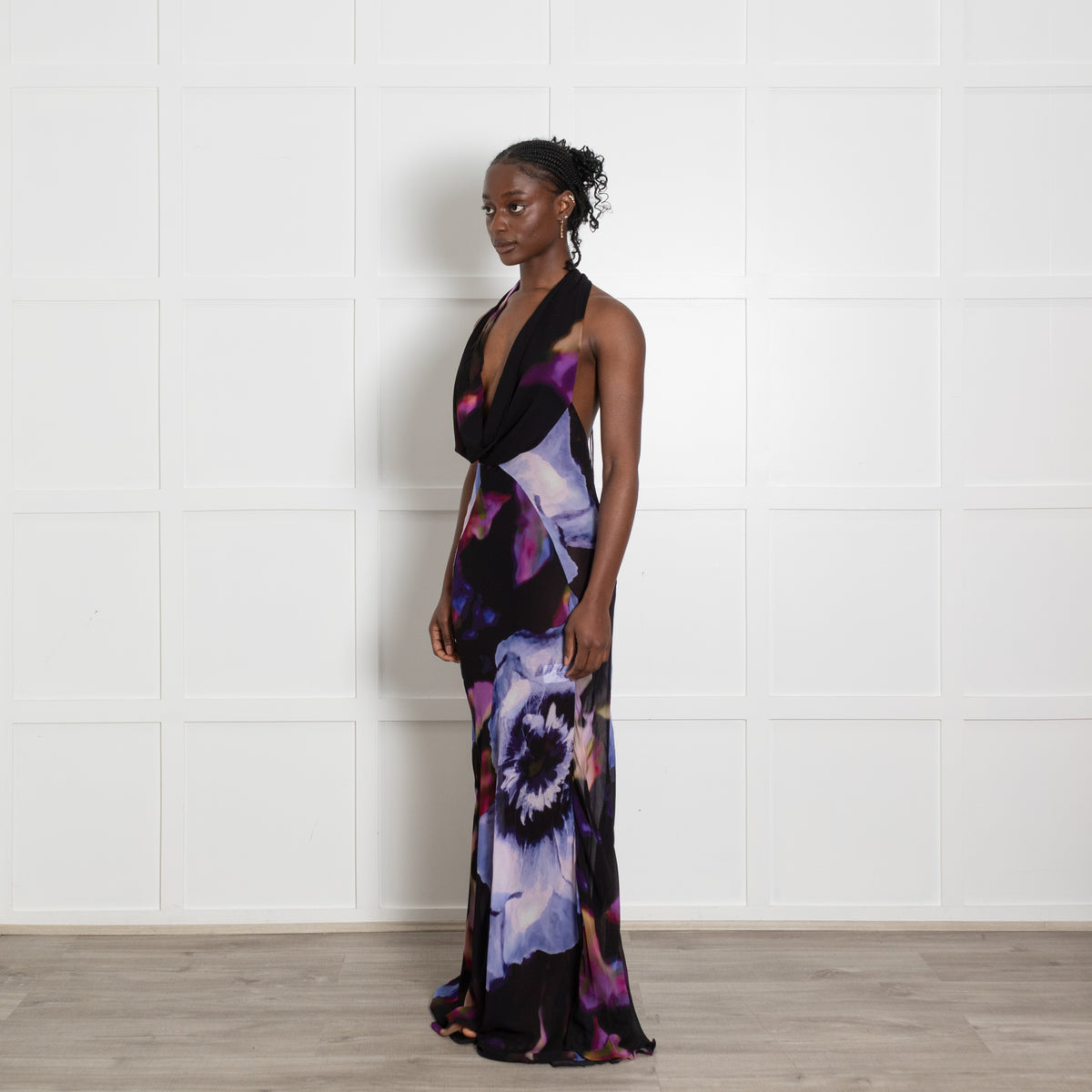Rat & Boa Black And Purple Tie Dye Maxi Dress