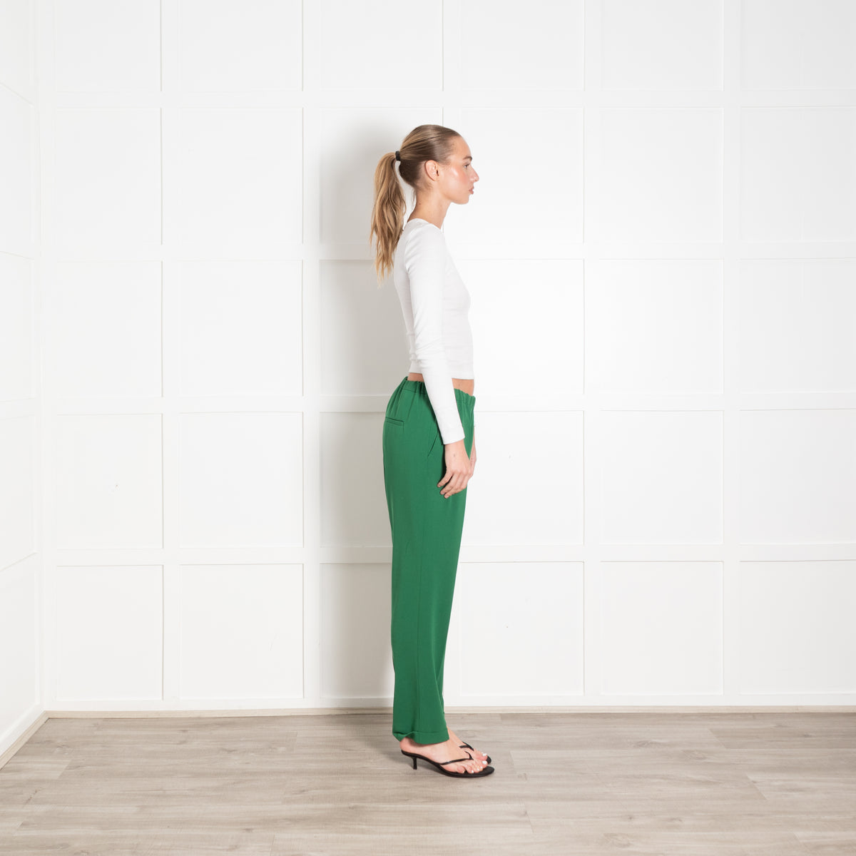 Alberto Biani Green Elasticated Waist Trousers