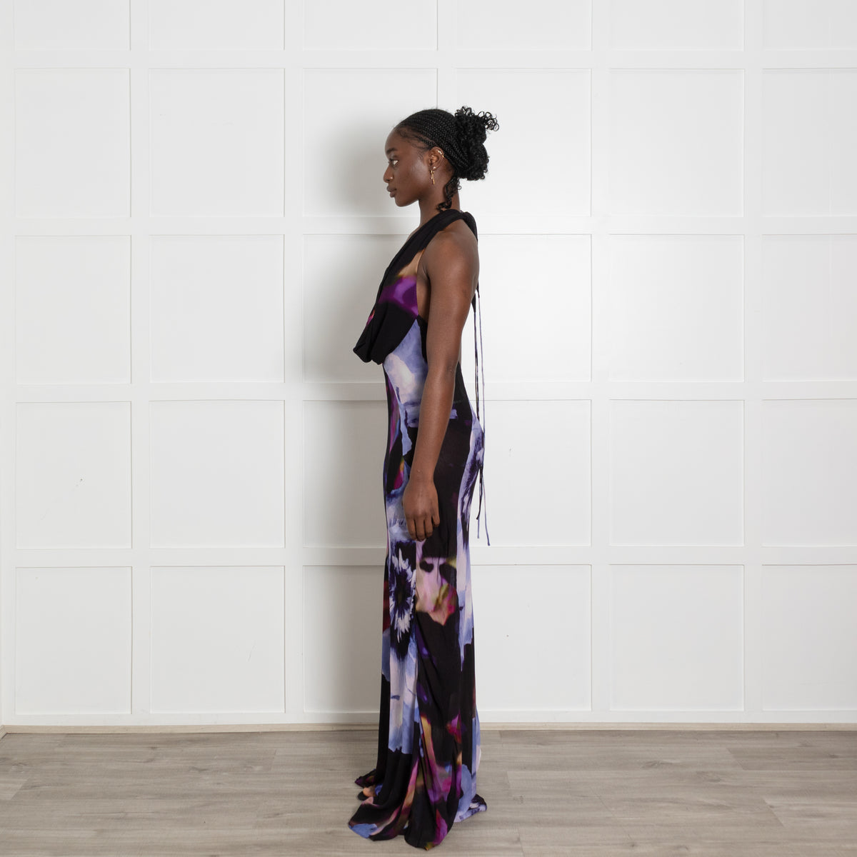 Rat & Boa Black And Purple Tie Dye Maxi Dress