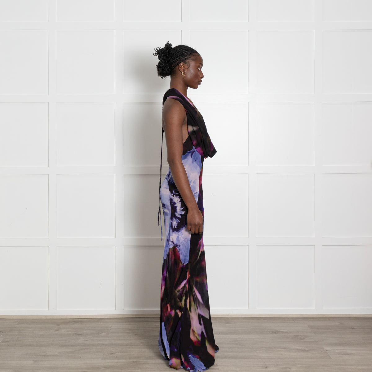 Rat & Boa Black And Purple Tie Dye Maxi Dress