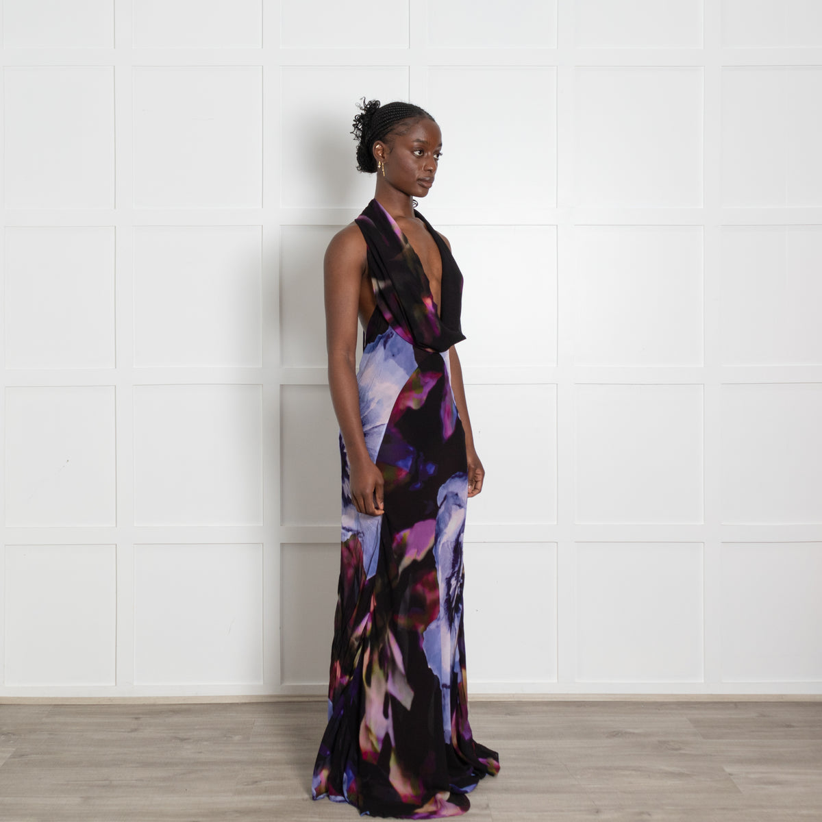 Rat & Boa Black And Purple Tie Dye Maxi Dress