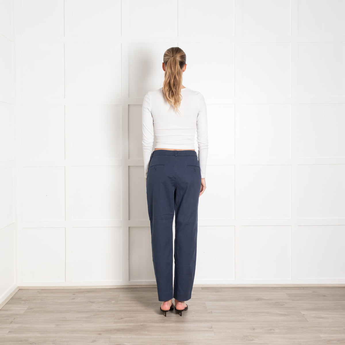 Weekend Max Mara Blue Cotton Cigarette Style Trousers