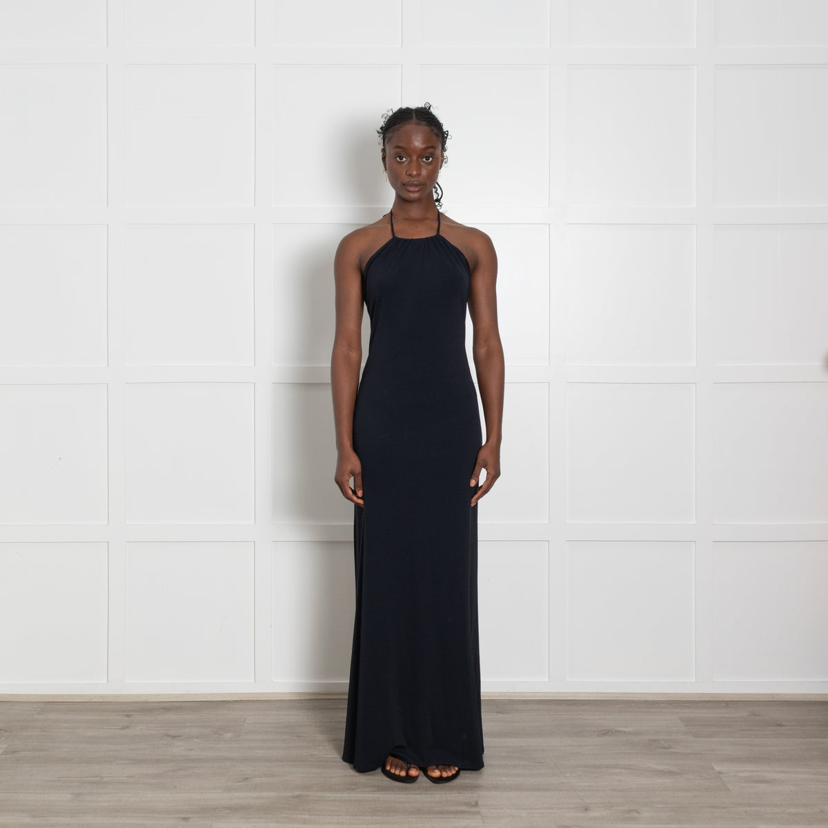 Laundry By Shelli Segal Black Halterneck Maxi Dress