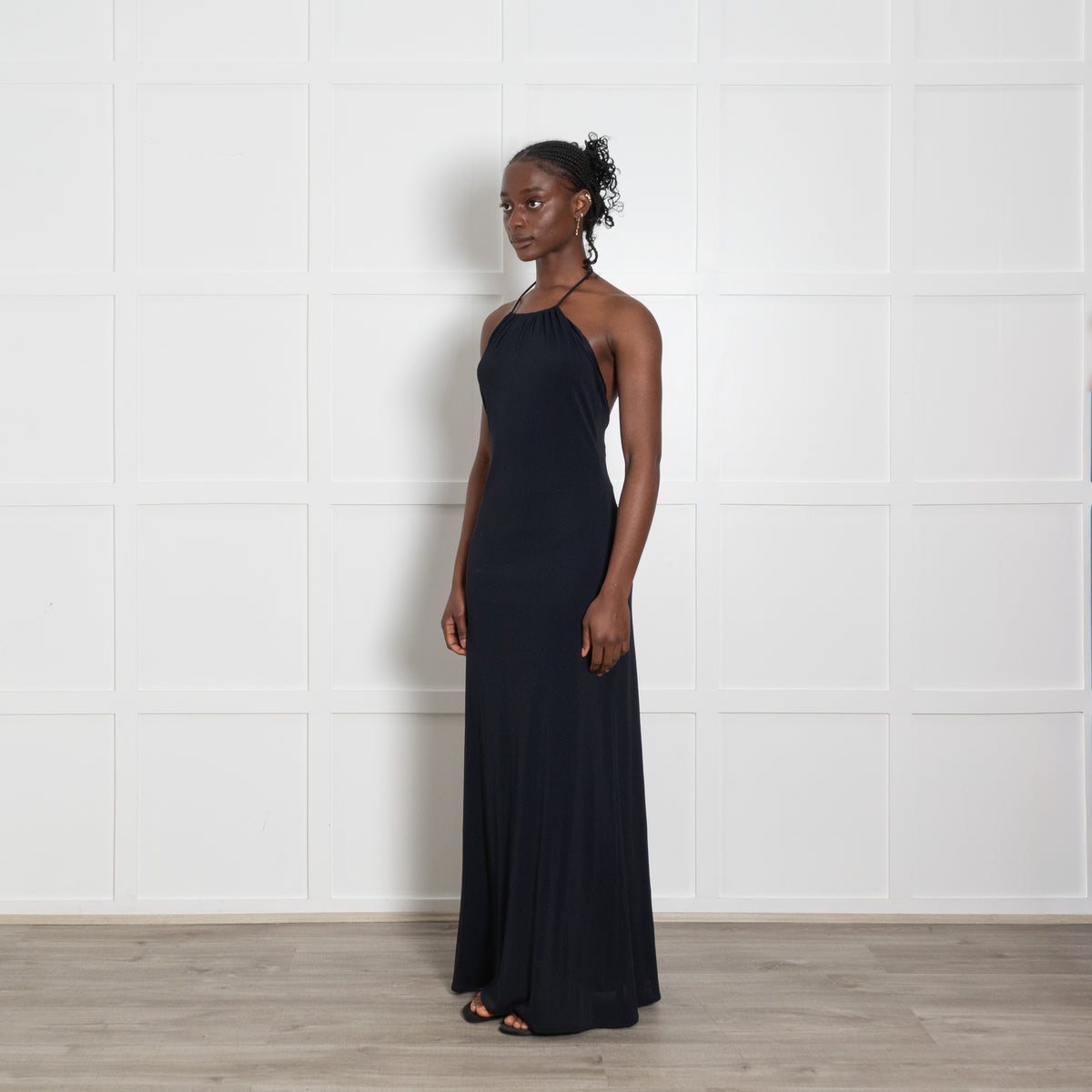 Laundry By Shelli Segal Black Halterneck Maxi Dress