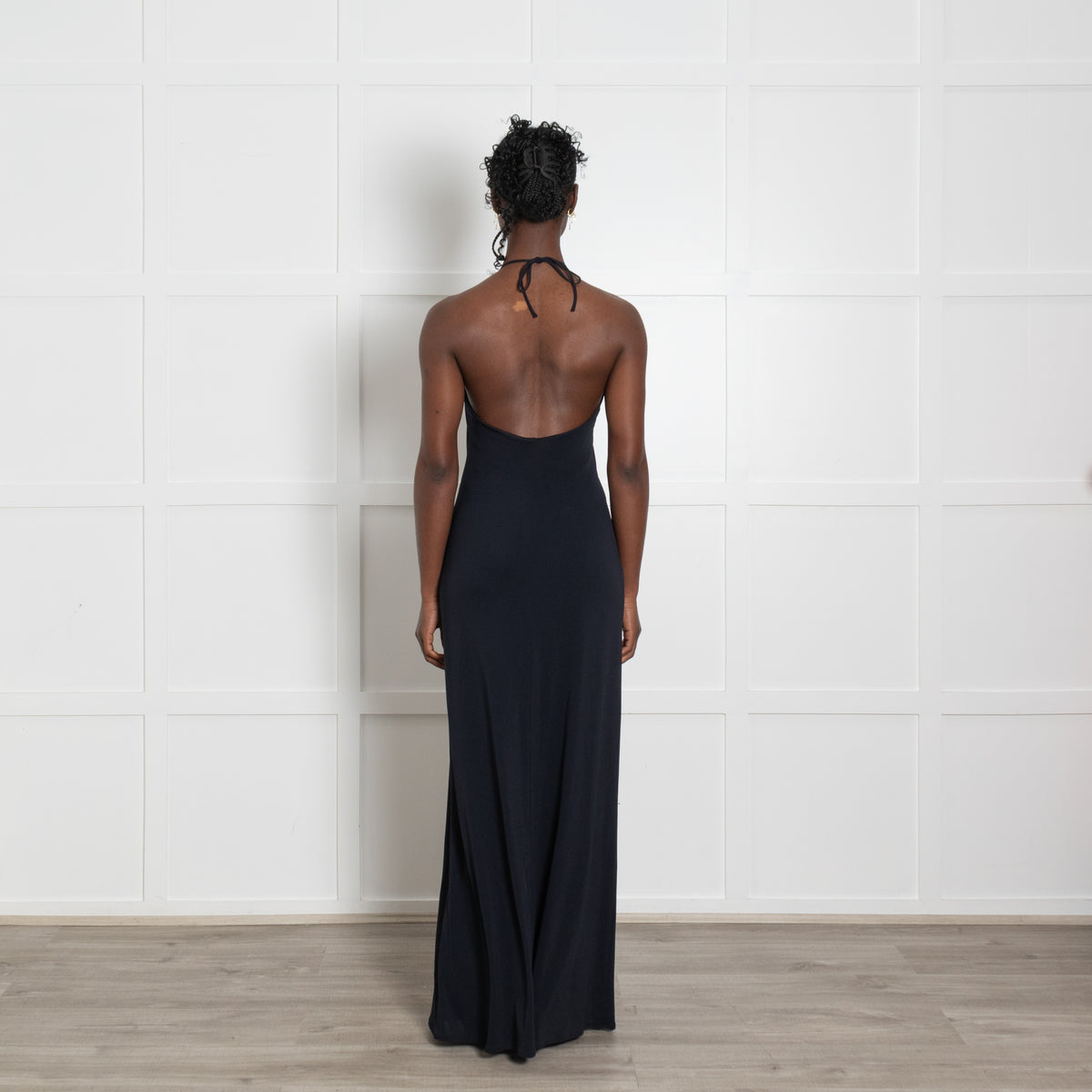 Laundry By Shelli Segal Black Halterneck Maxi Dress