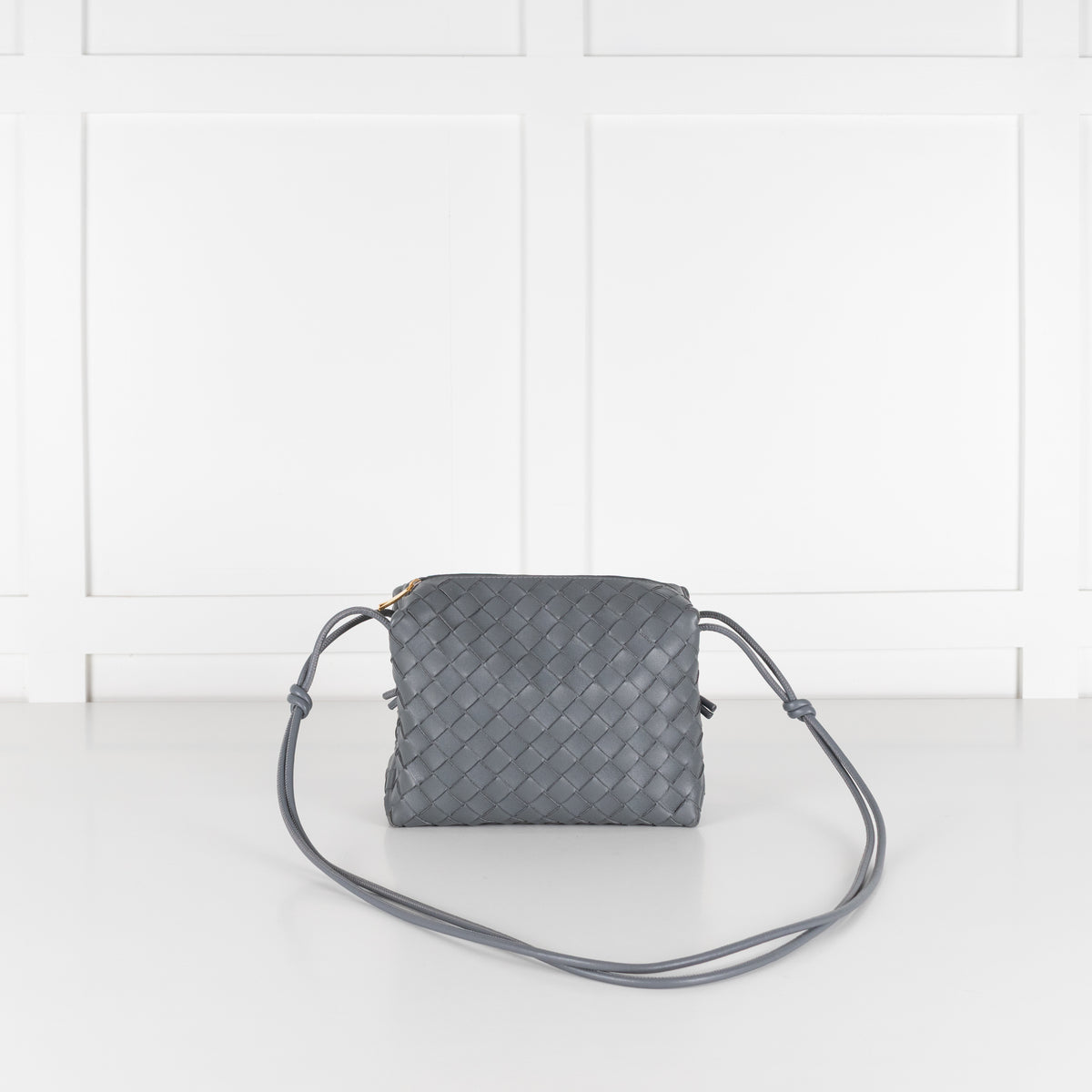 Bottega Veneta Grey Intrecciato Leather Loop Small Bag