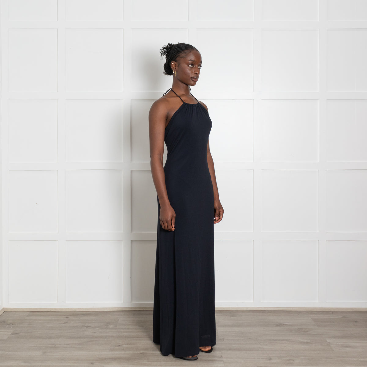 Laundry By Shelli Segal Black Halterneck Maxi Dress