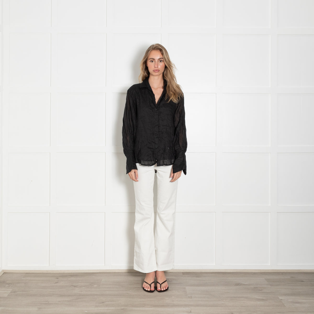 Lu Ciee Black Ramie Eloise Shirt