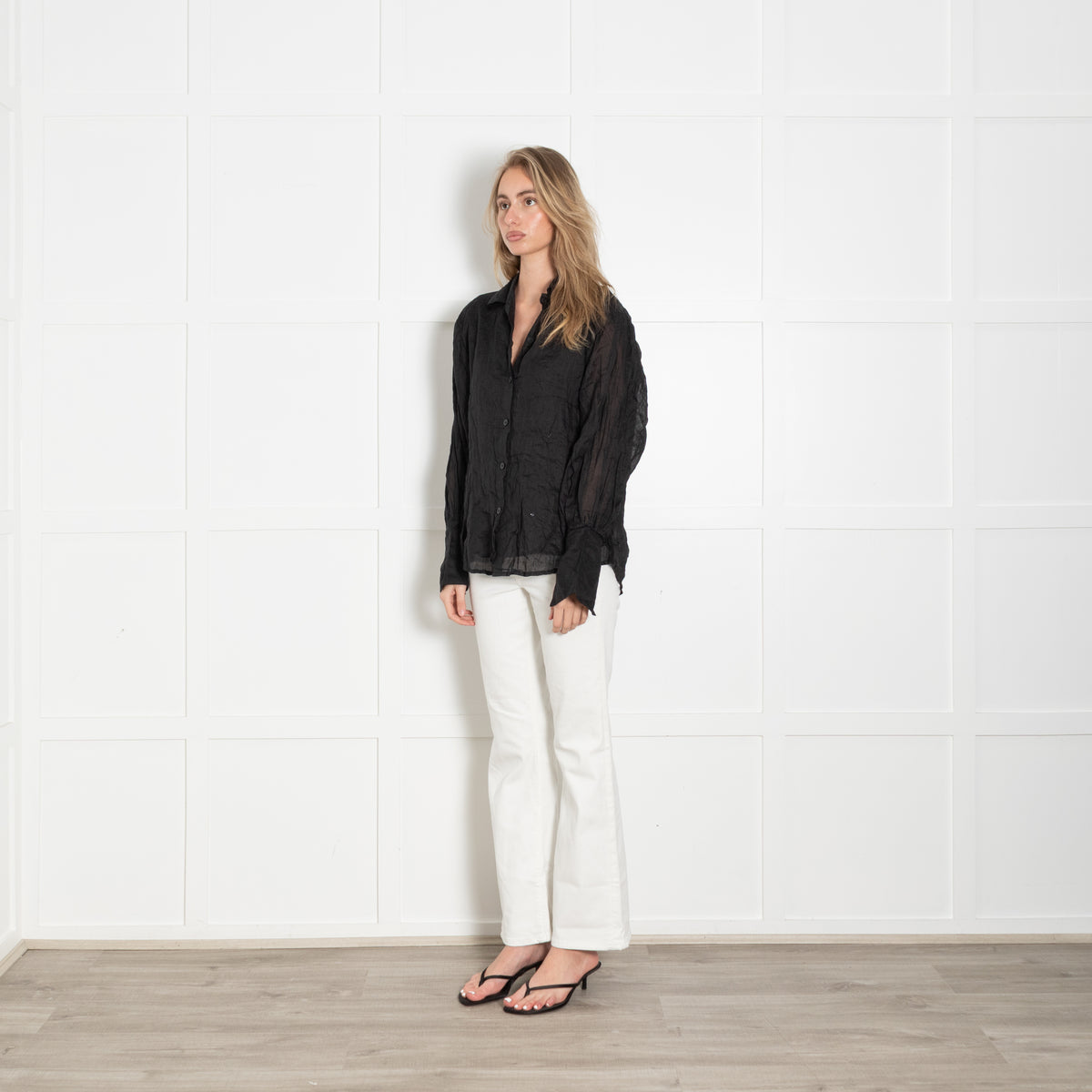 Lu Ciee Black Ramie Eloise Shirt