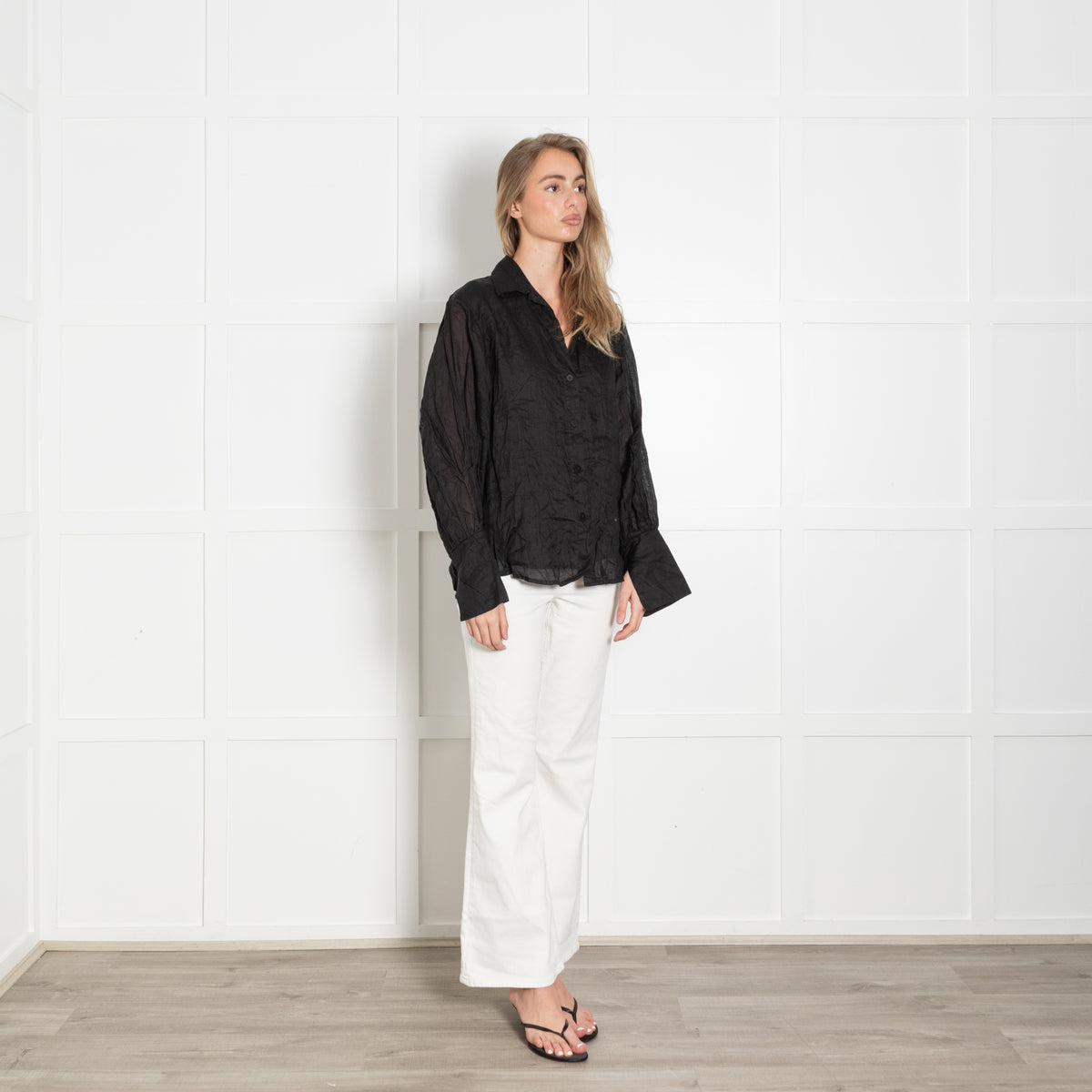 Lu Ciee Black Ramie Eloise Shirt