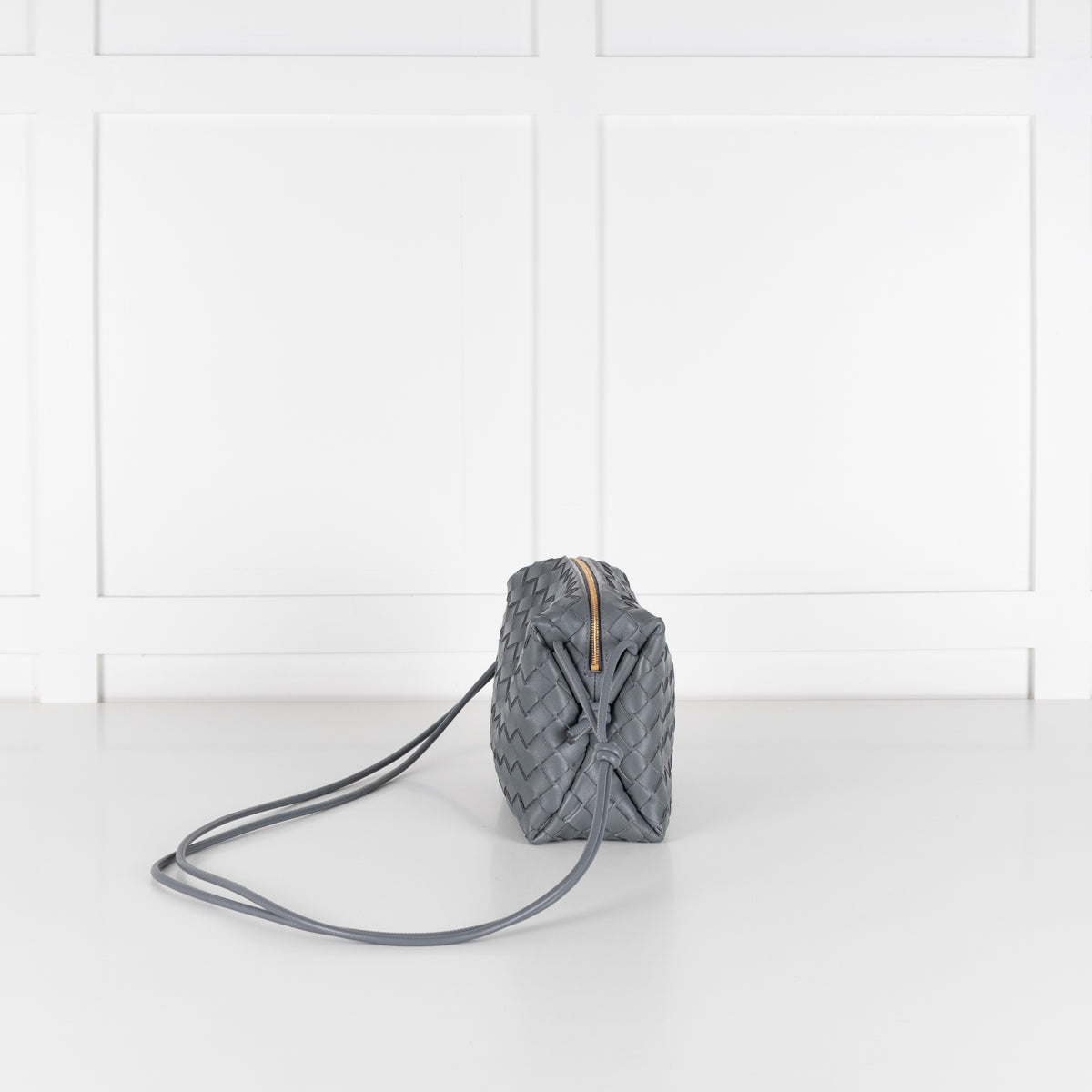 Bottega Veneta Grey Intrecciato Leather Loop Small Bag