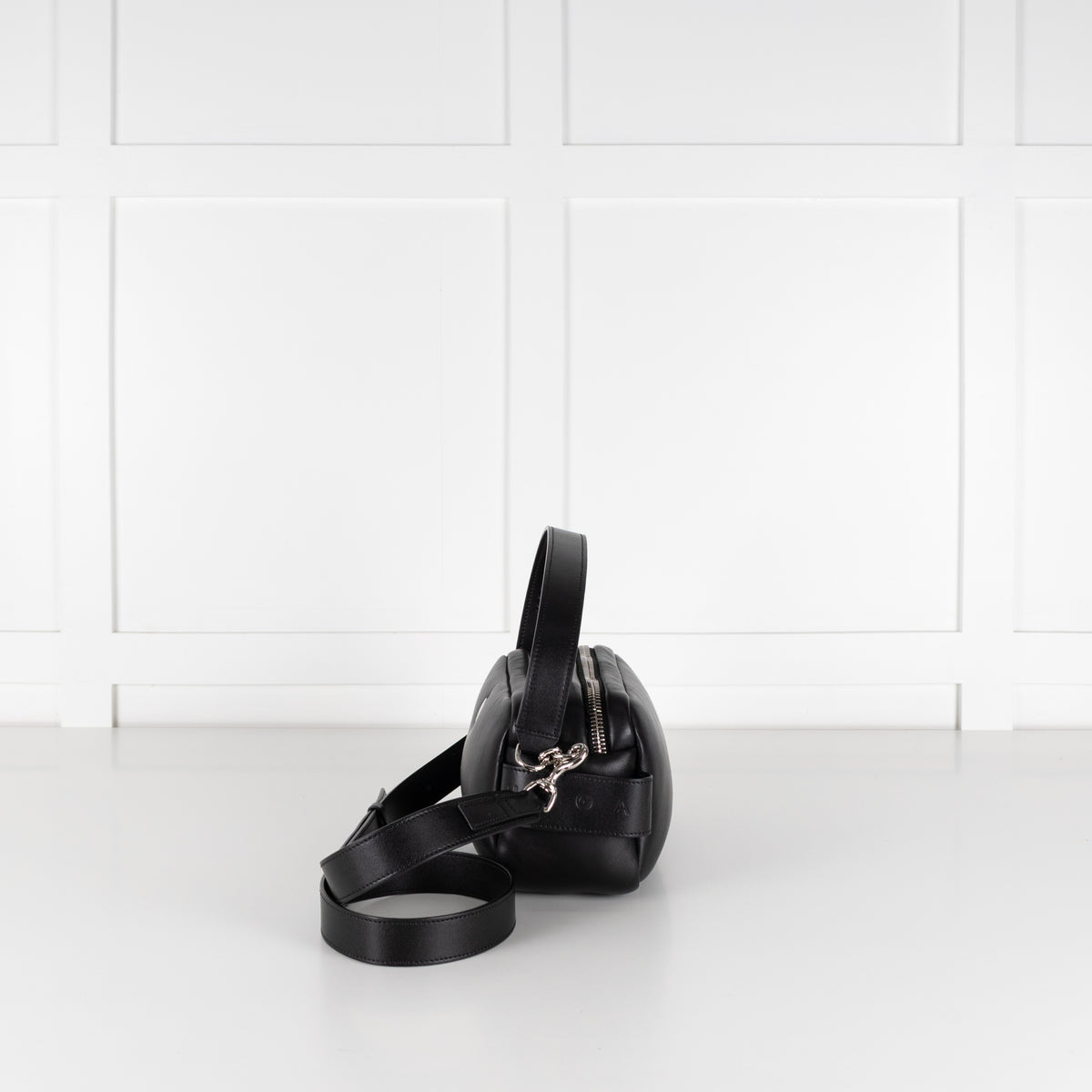 Hogan Doppia Black Double Zip Crossbody/Shoulder Bag