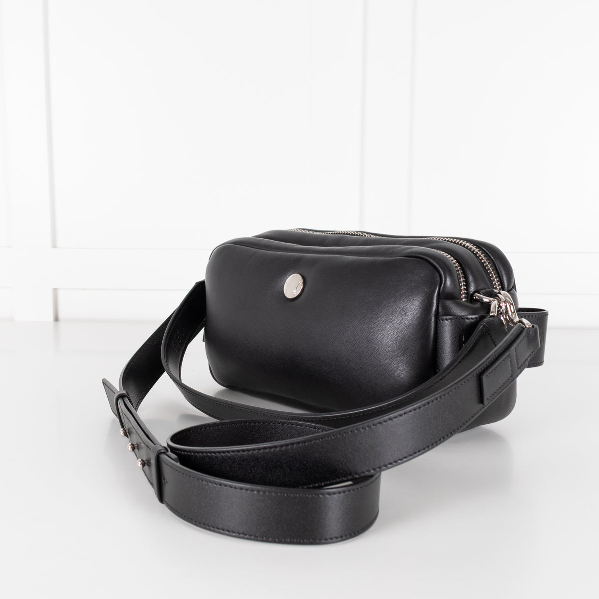 Hogan Doppia Black Double Zip Crossbody/Shoulder Bag
