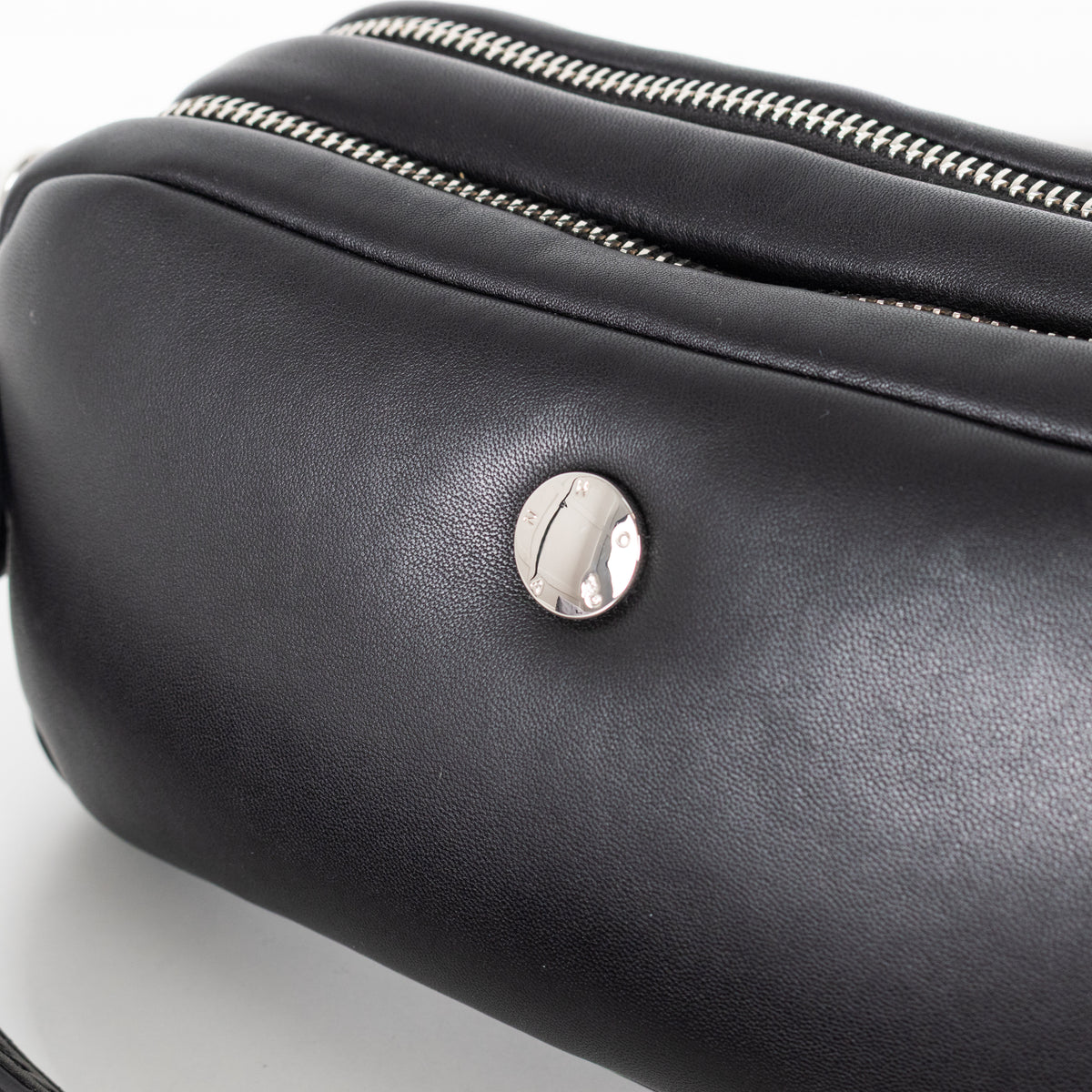 Hogan Doppia Black Double Zip Crossbody/Shoulder Bag