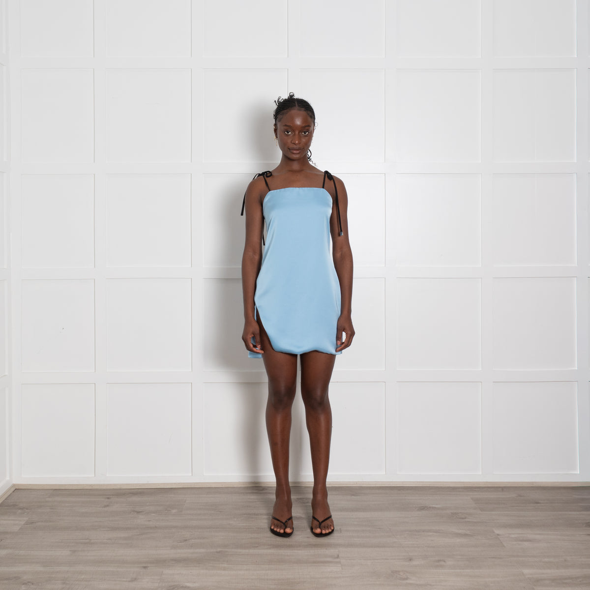 The Attico Blue Mini Dress Tie Strap