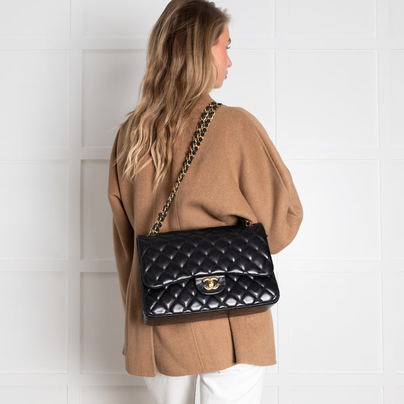 Chanel Black Lambskin Jumbo Flap Bag