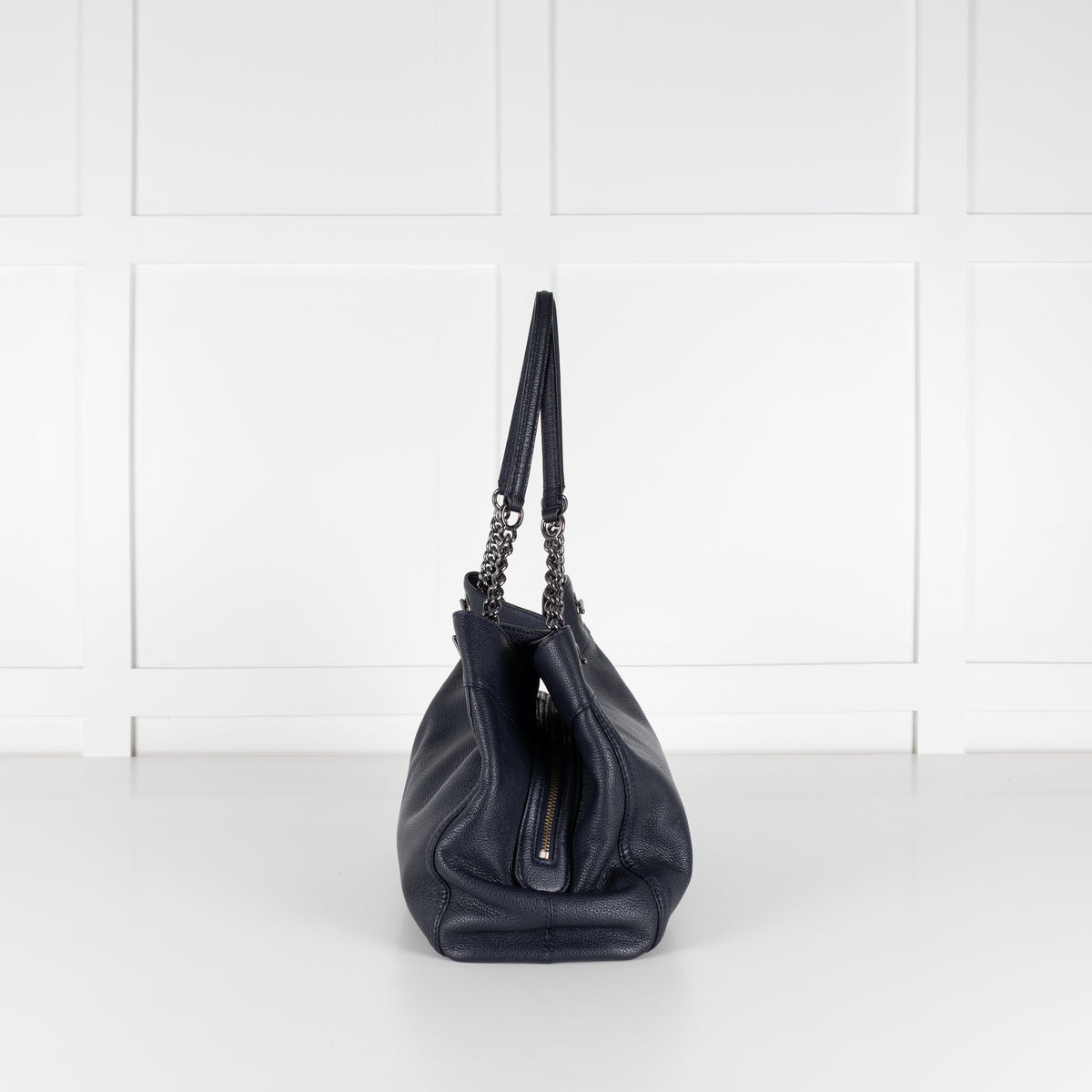 Coach Navy Edie Leather Tote Bag